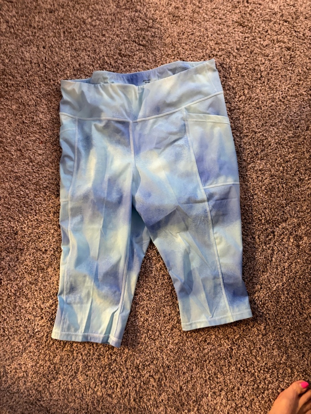 Jockey Women's Blue Tie-Dye Capri Leggings